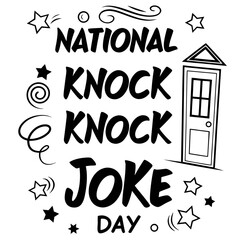 NATIONAL KNOCK KNOCK JOKE DAY vector illustration