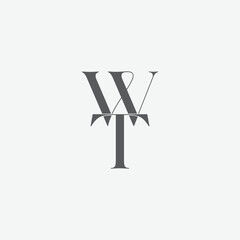 Initial Letter WT logo Design Outstanding Creative Modern Symbol  Sign