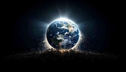 Fototapeta premium Earth, glowing, cosmic, backdrop