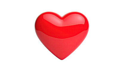 A glossy, three-dimensional red heart floats against a black backdrop