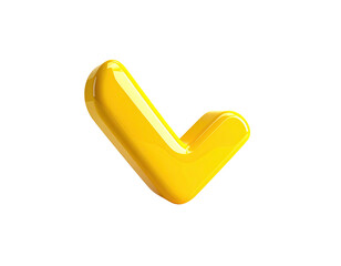 Bright, glossy yellow check mark graphic