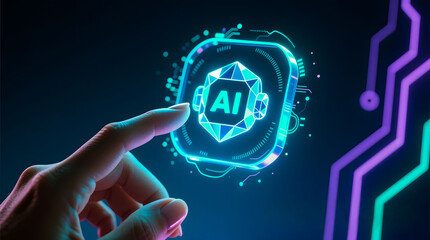 A powerful visual concept for content about AI-driven solutions, advanced technology, and the future of digital communication.