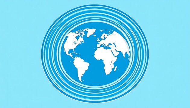 Earth graphic, blue circles