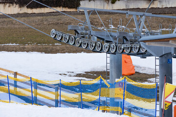 Cable Car Wheel System at Ski Resort Station