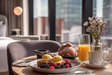 Luxury Hotel Breakfast with City View