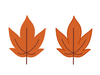 Japanese Maple Leaf Vector Illustration in Flat Minimalist Style – Autumn Foliage Design for Seasonal Decoration, Seamless Pattern, Sticker, Poster, and Nature Graphics