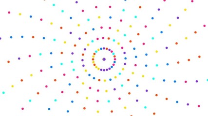 Animated Increasing Colorful Dots Circles From the Center on White Background, Vector Illustration 4k Stock Video - Powered by Adobe