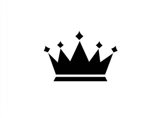 Simple black crown silhouette vector illustration on white background