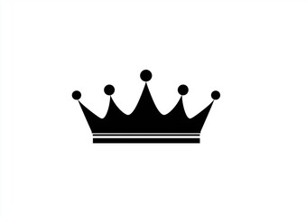 Simple black crown silhouette vector illustration on white background
