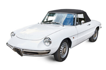 Old car isolated on white