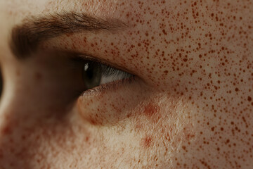 Fototapeta premium Closeup of Face with Freckles