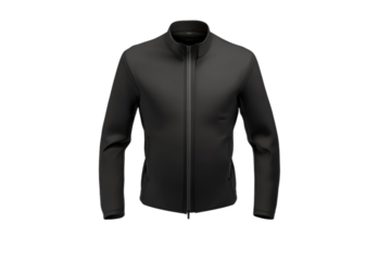 Sleek black jacket with zippered front and minimalist design
