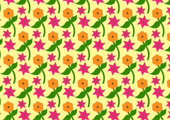 Seamless, colorful background with flowers wallpaper design