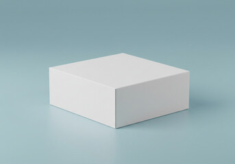 Fototapeta premium Minimalist white cube product display pedestal perfect for modern advertising and clean branding visuals