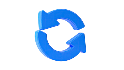 Two blue arrows circling against a black background, forming a cycle