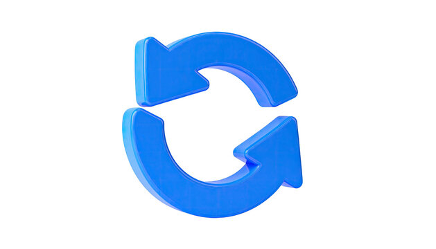Two blue arrows circling against a black background, forming a cycle