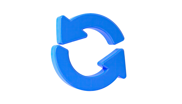 Two blue arrows circling against a black background, forming a cycle