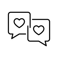 Chat and Heart icon. Speech Bubble and Like