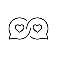 Chat and Heart icon. Speech Bubble and Like