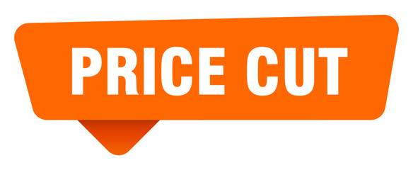 price cut sticker. price cut orange sign isolated on transpatent background
