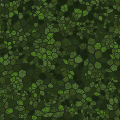 Abstract seamless pattern with green mosaic paving vector illustration.