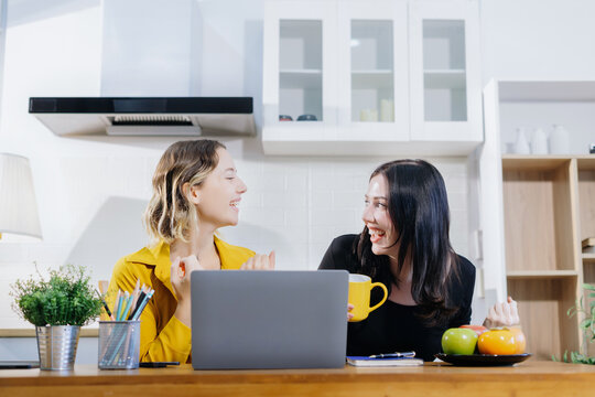 Diverse business team discussing on performance revenue in meeting. home office workplace lifestyle people.