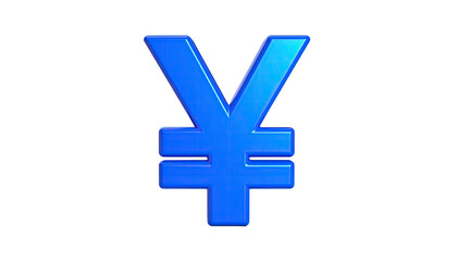 Fototapeta premium Blue 3D rendered graphic of a currency symbol against a black background