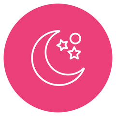 Moon and Stars icon vector image. Can be used for Baby Shower.
