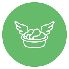 Hot Wings icon vector image. Can be used for Bowling.