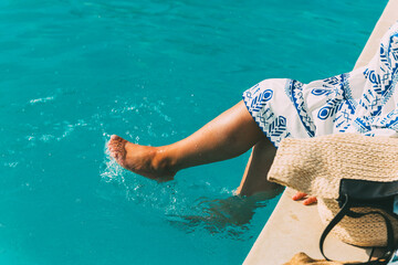 Relaxing by the water on a sunny day