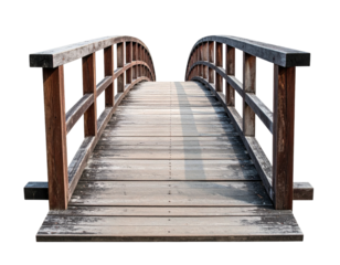 Wooden arched bridge, perspective view