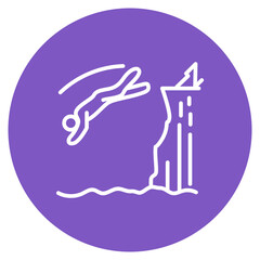 Cliff Diving icon vector image. Can be used for Beach Resort.