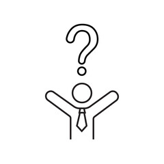question. to ask questions. icons. look for answers to questions. frequently asked questions. icon with questions. banner. advertisement. black lines.