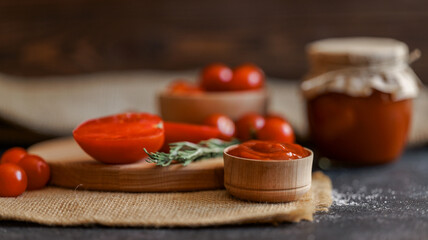 Fresh Tomato Ketchup with Ingredients