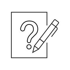 question. to ask questions. icons. look for answers to questions. frequently asked questions. icon with questions. banner. advertisement. black lines.
