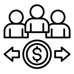 Group Money Transfer  Icon Set Multiple Style Collection