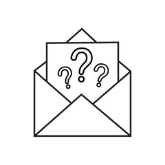 question. to ask questions. icons. look for answers to questions. frequently asked questions. icon with questions. banner. advertisement. black lines.