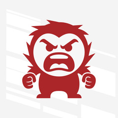 The expression of anger in the flat design concept of a cartoon character.