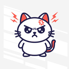 The expression of anger in the flat design concept of a cartoon character.