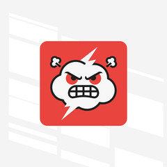 The expression of anger in the flat design concept of a cartoon character.