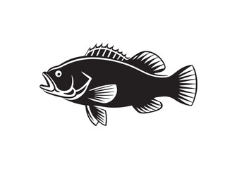 crappie silhouette vector of freshwater fish for fishing sport illustration