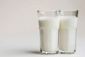 Refreshing Milk Glasses Pure White Healthy Drink Morning Breakfast Dairy on transparent background