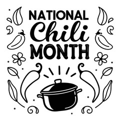 NATIONAL CHILI MONTH vector illustration