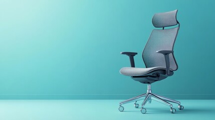 A high-end ergonomic office chair with mesh backrest adjustable headrest