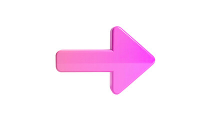 A vibrant, glossy pink arrow pointing right, against a stark black background