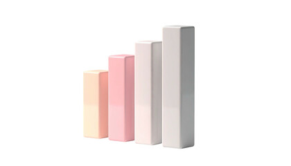 Stylized 3D pastel bar graph ascending against a stark black background