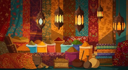 Traditional Chinese lanterns light the temple's ancient architecture, creating a festive indoor holiday atmosphere.