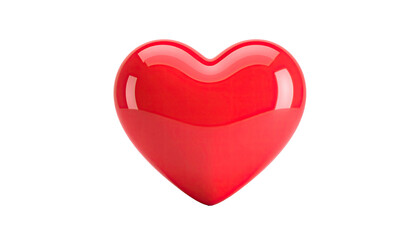 A glossy, vibrant red heart with perfect symmetry against a black background