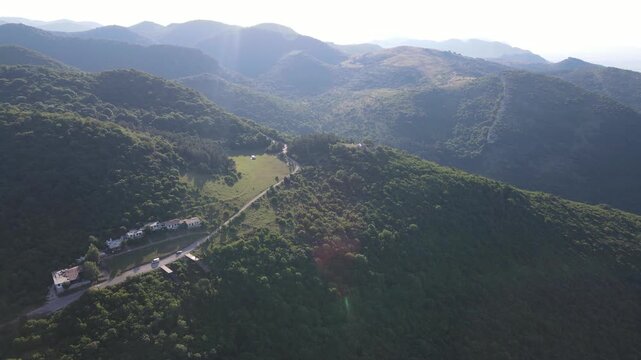 Amazing Aerial view of Balkan Mountains near Okolchitsa peak, Bulgaria