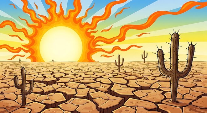 Desert Sunrise Landscape. - Powered by Adobe